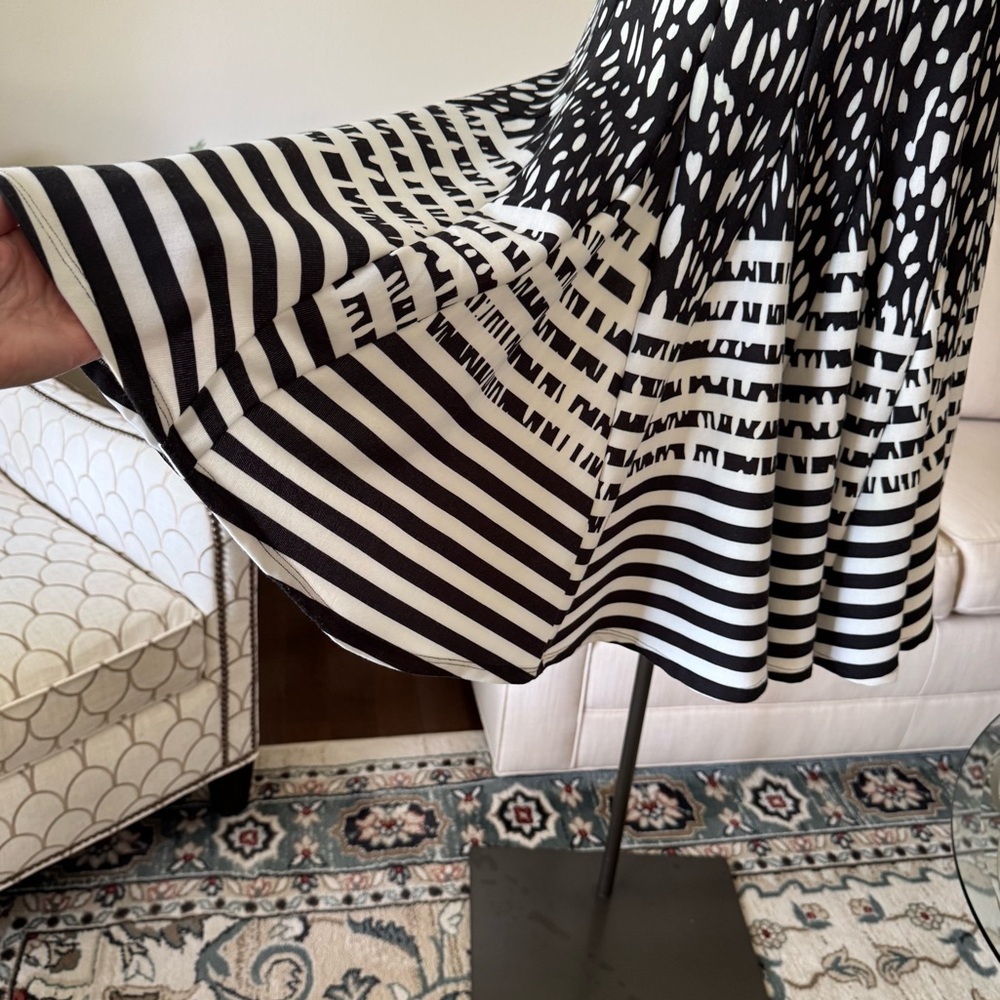 Eliza J Polka Dot And Striped Fit And Flare Dress - Picture 10 of 15